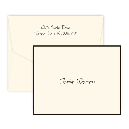 Bordered Folded Note Cards in Color of Your Choice
